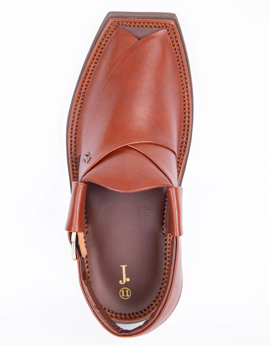 MAROON PLAIN PESHAWARI SANDALS | JJFW-JPC-101-KC/S25-ZA-PLN