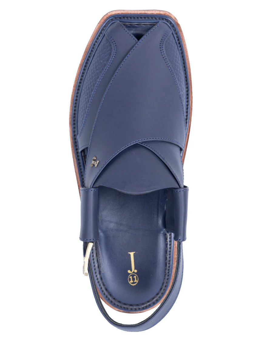 BLUE PLAIN PESHAWARI SANDALS | JJFW-JPC-11504/S25-ZU-PLN - Image 3