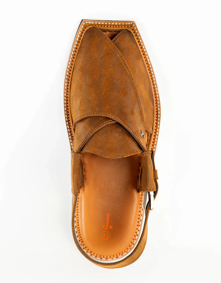 BROWN PESHAWARI SANDALS | JJFW-JPC-367-FR-S25-JJ-6907-A1