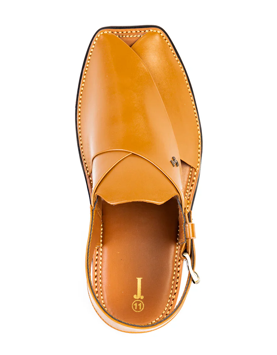 MUSTARD PLAIN PESHAWARI SANDALS | JJFW-JPC-4022/S25-SC-PLN