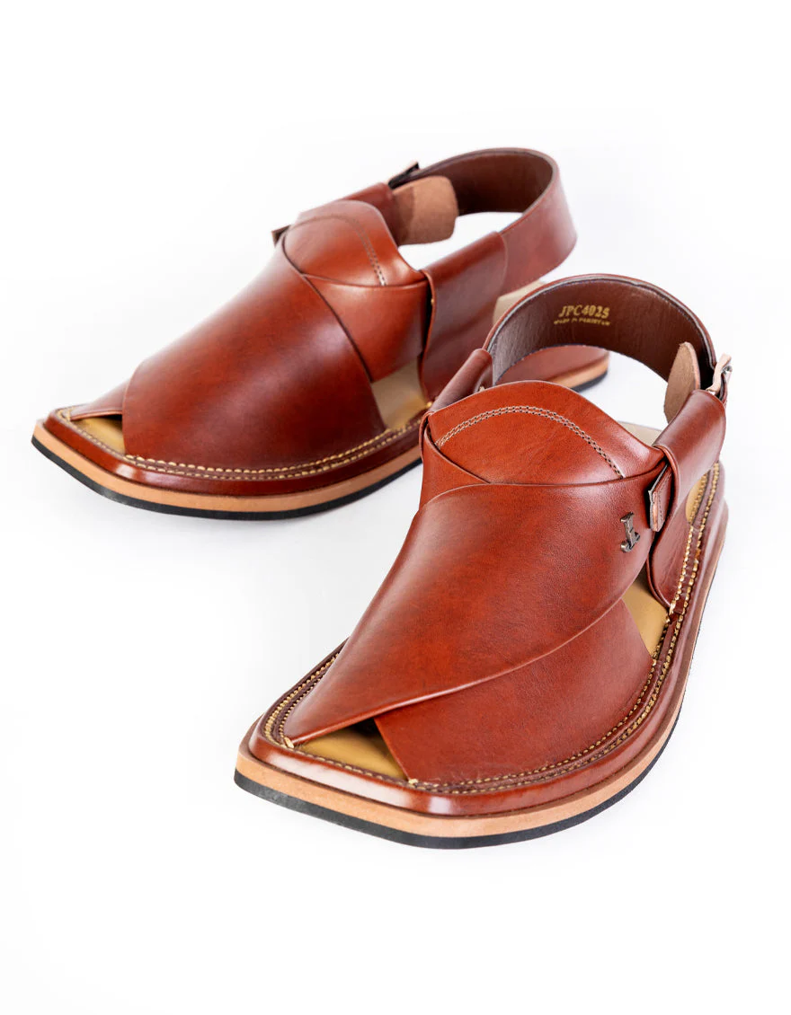 RED PESHAWARI SANDAL | JJFW-JPC-4025/S25-SC-PLN - Image 3