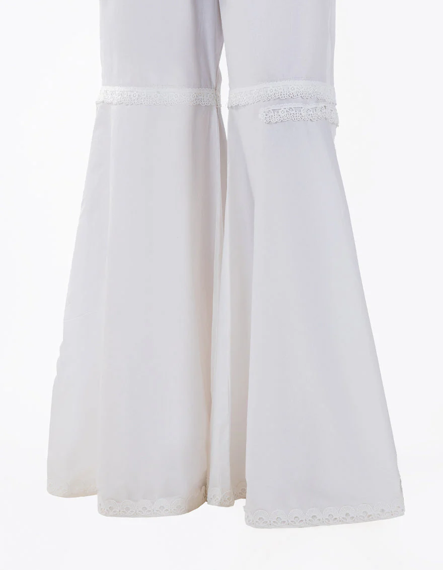 WHITE LAWN GHARARA | JJGH-S-JLGH-25-8029-A FB/WHITE-8029-A