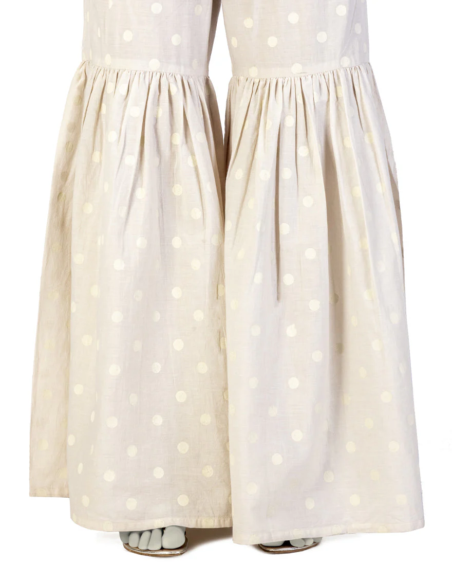 BEIGE LAWN GHARARA | JJGH-S-JLGH-25-8046 FB/BEIGE-8046