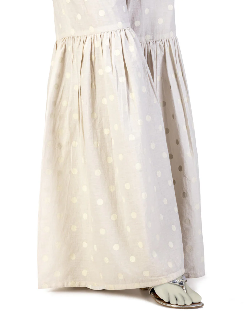 BEIGE LAWN GHARARA | JJGH-S-JLGH-25-8046 FB/BEIGE-8046 - Image 2