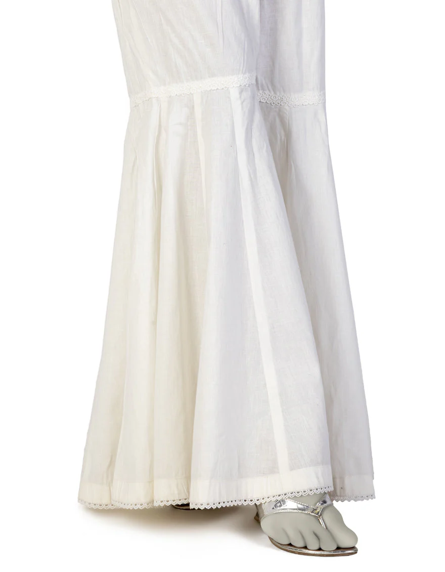 WHITE LAWN GHARARA | JJGH-S-JLGH-25-8048 FB/WHITE - Image 2