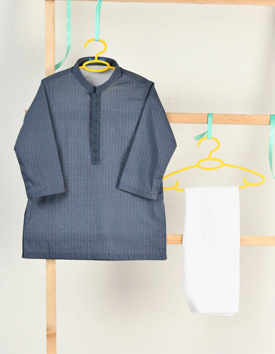 DEEP GREY COTTON KAMEEZ SHALWAR | JJIKS-A-34945/S24/JJ9552-SF