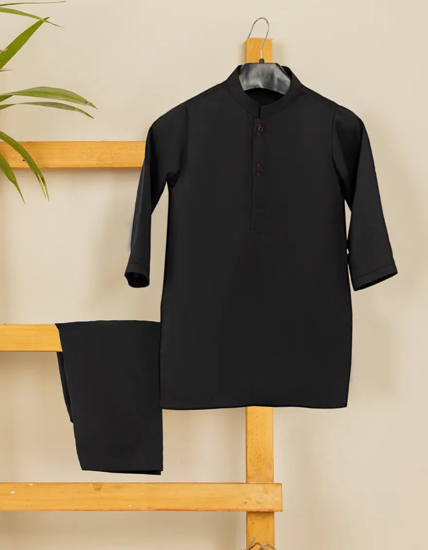BLACK BLENDED KAMEEZ SHALWAR | JJIKS-A-35836-R10-AP/S25/JJ9772-PN