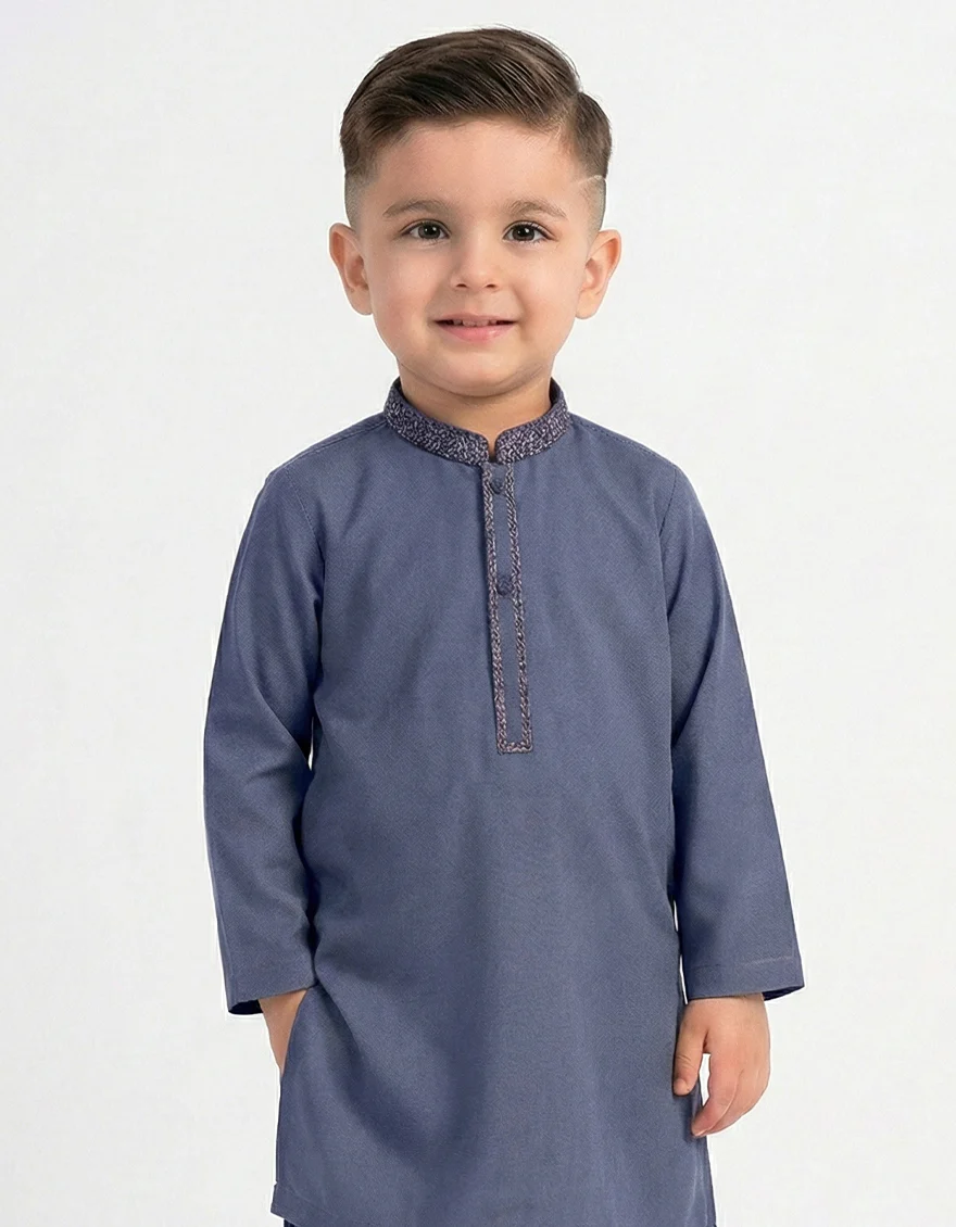 BLUE BLENDED KAMEEZ SHALWAR | JJIKS-A-39558/S26/JJ10239-SF - Image 2