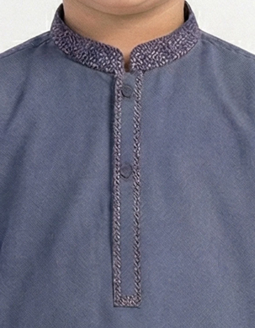 BLUE BLENDED KAMEEZ SHALWAR | JJIKS-A-39558/S26/JJ10239-SF - Image 3