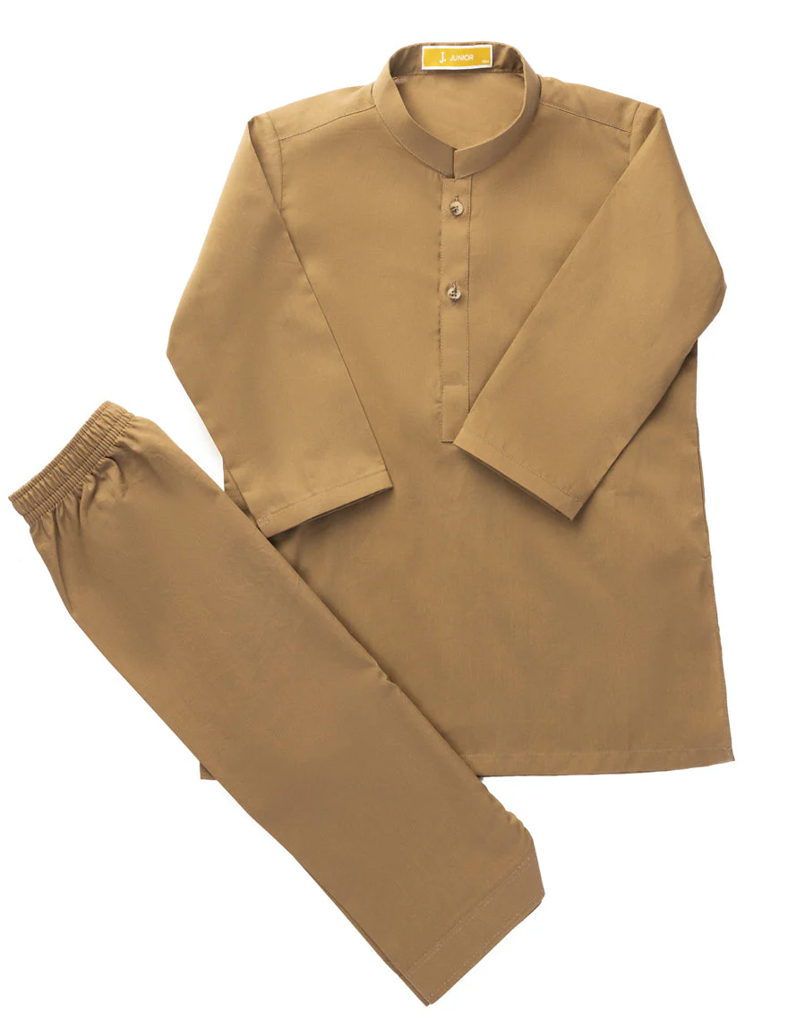 BROWN COTTON KAMEEZ SHALWAR | JJIKS-A-46621/S25/JJ7420-PN