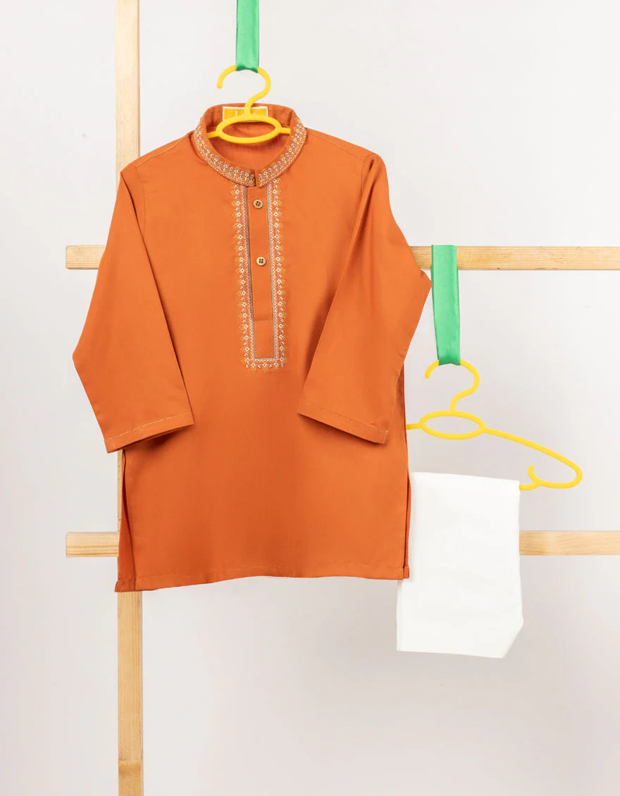 ORANGE BLENDED KAMEEZ SHALWAR | JJIKS-A-46686/S25/JJ9822-SF