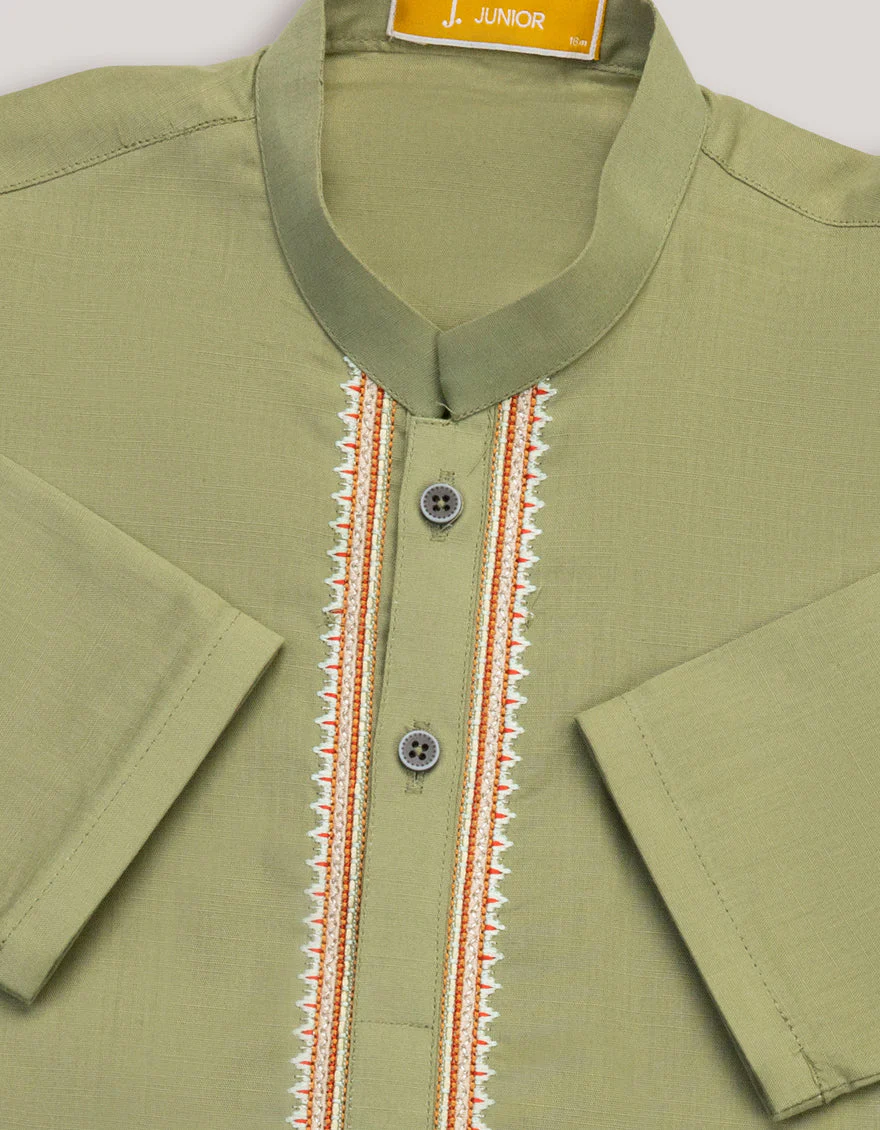 DULL GREEN COTTON KAMEEZ SHALWAR | JJIKS-A-50106/S25/JJ9373-CL - Image 2
