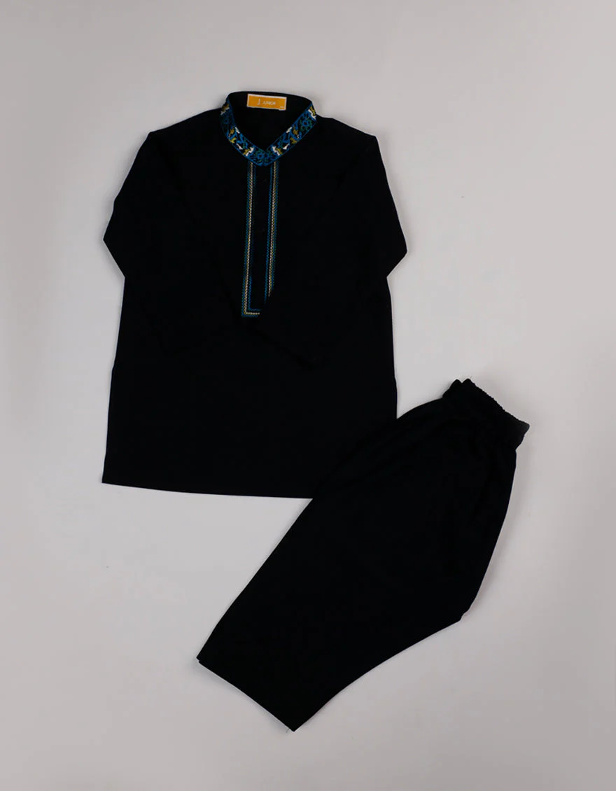 BLACK BLENDED KAMEEZ SHALWAR | JJIKS-A-50202/S25/JJ9570-SF