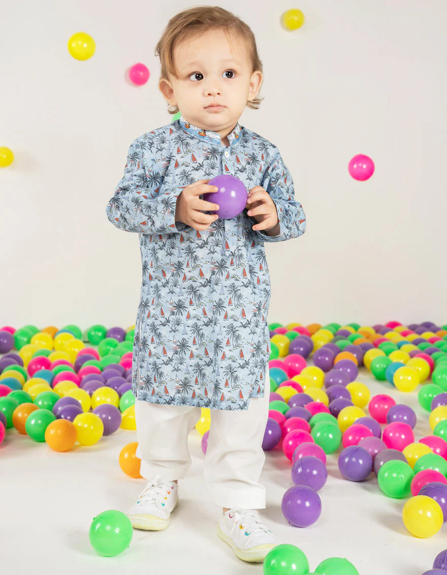 SKY BLUE COTTON KAMEEZ SHALWAR | JJIKS-S-46605/S25/JJ9774-SF