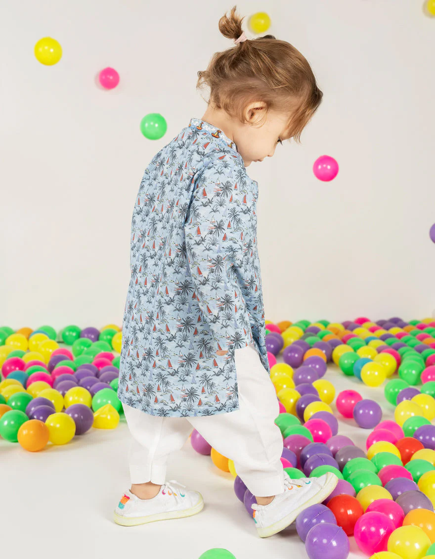 SKY BLUE COTTON KAMEEZ SHALWAR | JJIKS-S-46605/S25/JJ9774-SF - Image 3
