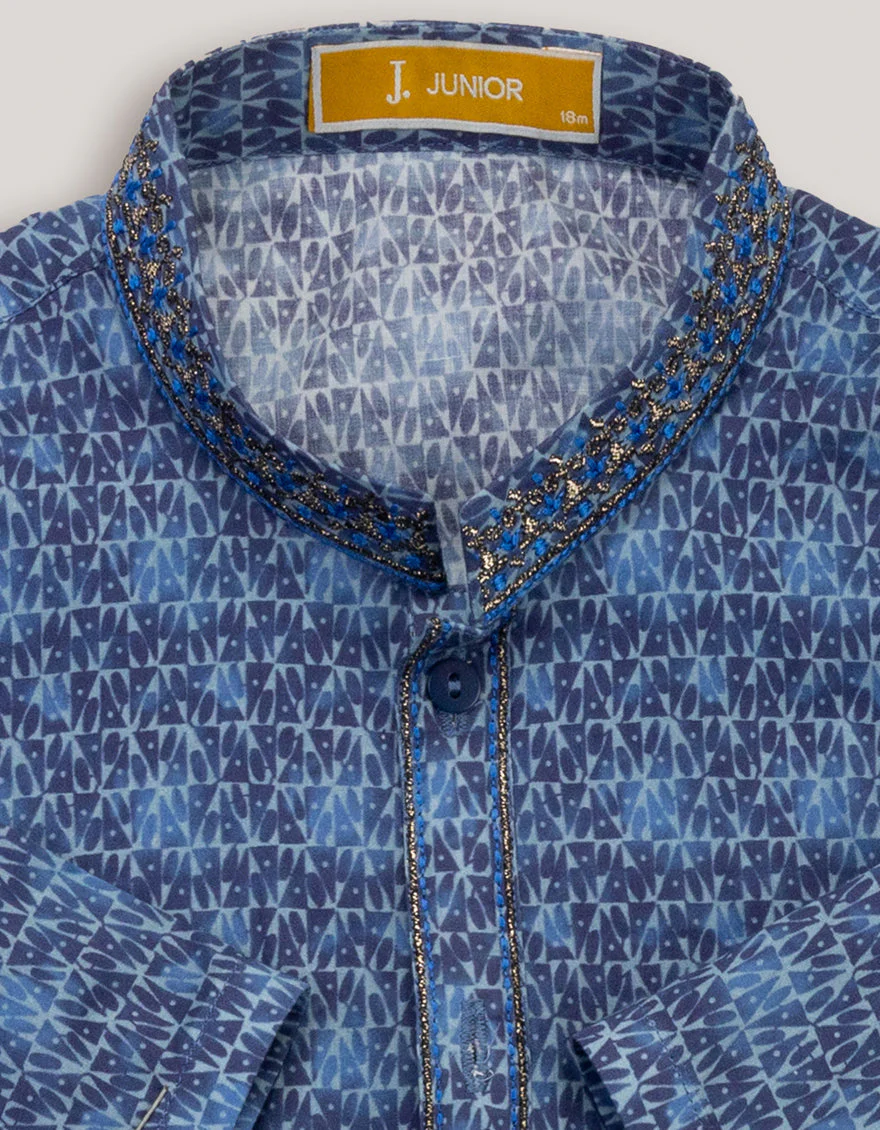 BLUE COTTON KAMEEZ SHALWAR | JJIKS-S-46699/S25/JJ9775-SF - Image 2