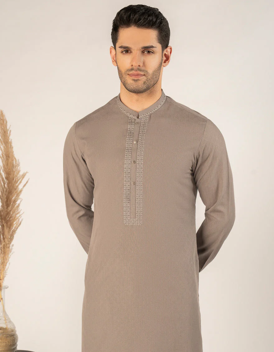 DULL BROWN BLENDED KURTA | JJK-A-33290/S25/JJ9355-SF - Image 2