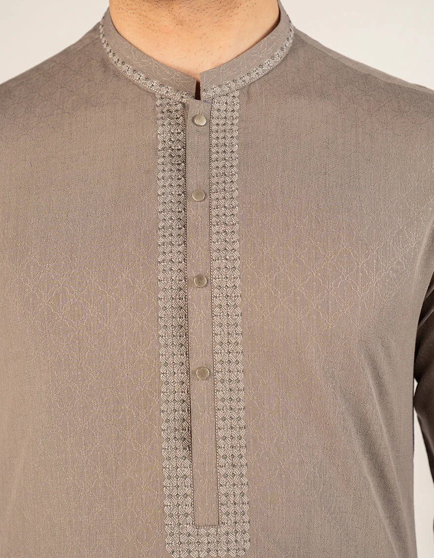DULL BROWN BLENDED KURTA | JJK-A-33290/S25/JJ9355-SF - Image 3