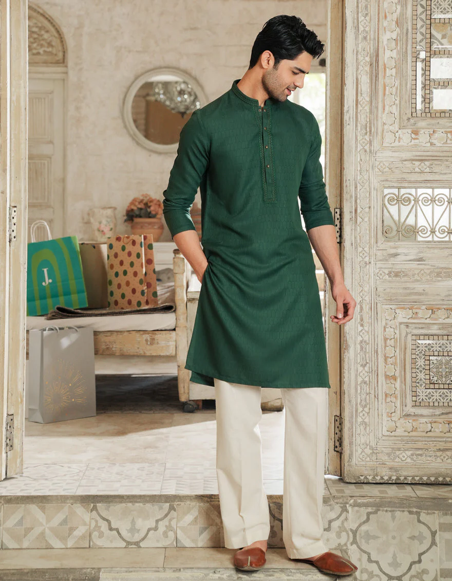 GREEN BLENDED KURTA | JJK-A-33298/S25/JJ9359-SF