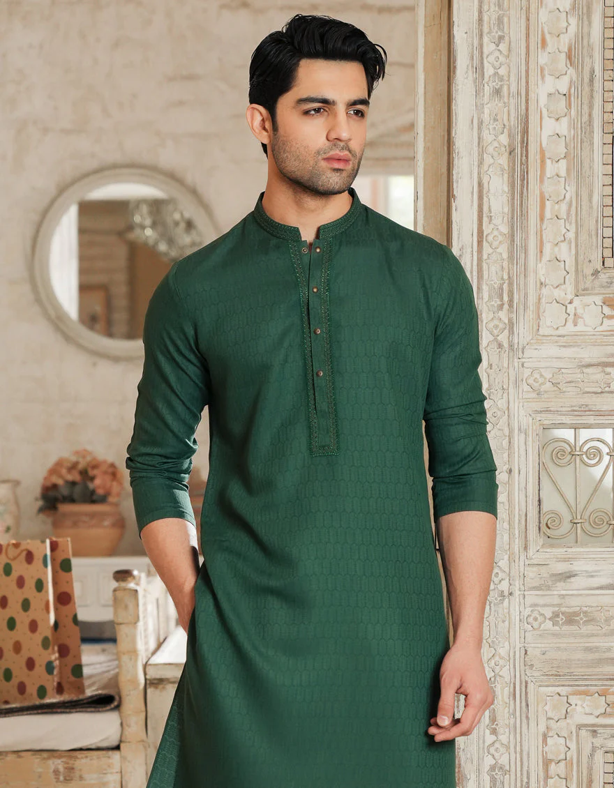 GREEN BLENDED KURTA | JJK-A-33298/S25/JJ9359-SF - Image 2