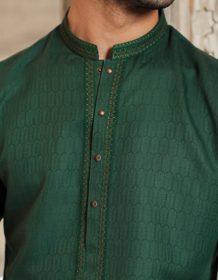 GREEN BLENDED KURTA | JJK-A-33298/S25/JJ9359-SF - Image 3