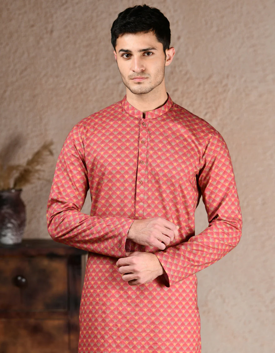 PINK COTTON KURTA | JJK-A-33327/S25/JJ6874-PN - Image 2