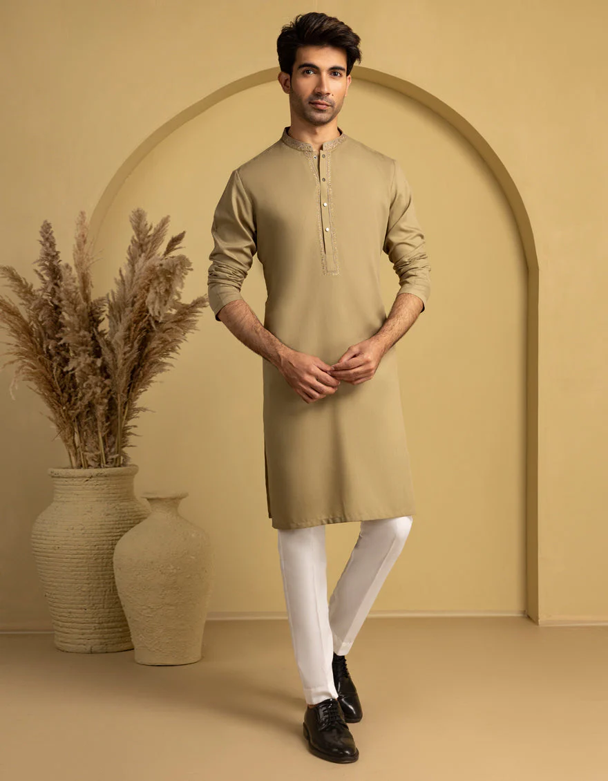 BEIGE BLENDED KURTA | JJK-A-33364/S25/JJ9893-SF
