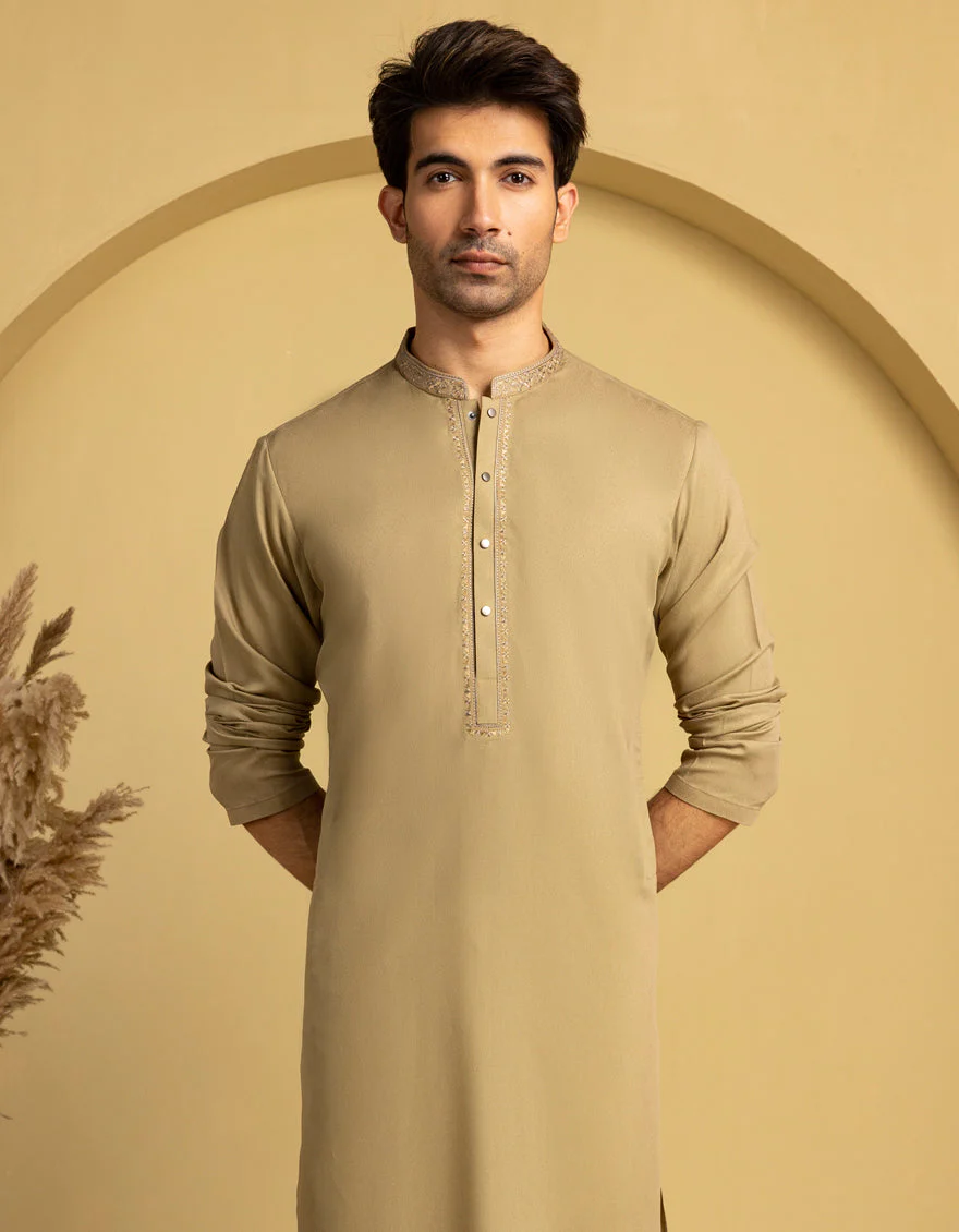 BEIGE BLENDED KURTA | JJK-A-33364/S25/JJ9893-SF - Image 2