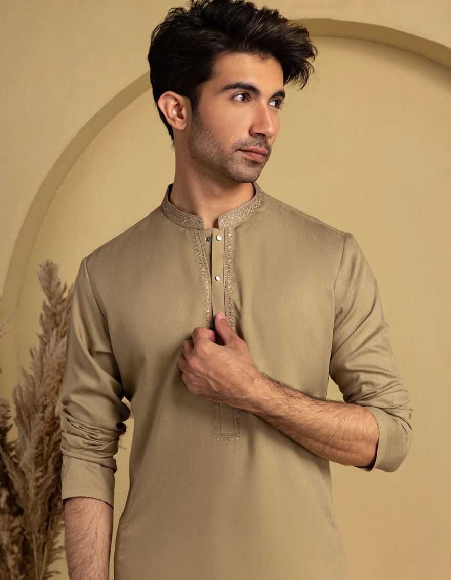 BEIGE BLENDED KURTA | JJK-A-33364/S25/JJ9893-SF - Image 3