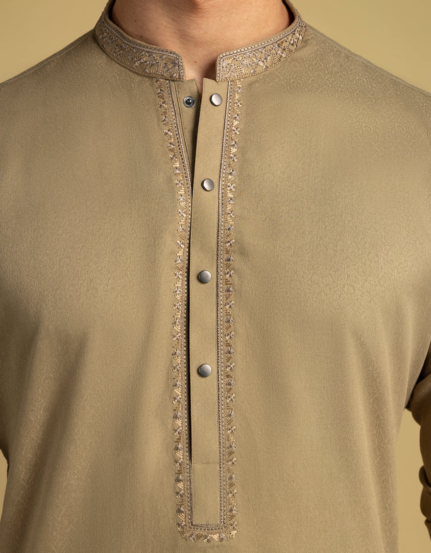 BEIGE BLENDED KURTA | JJK-A-33364/S25/JJ9893-SF - Image 4
