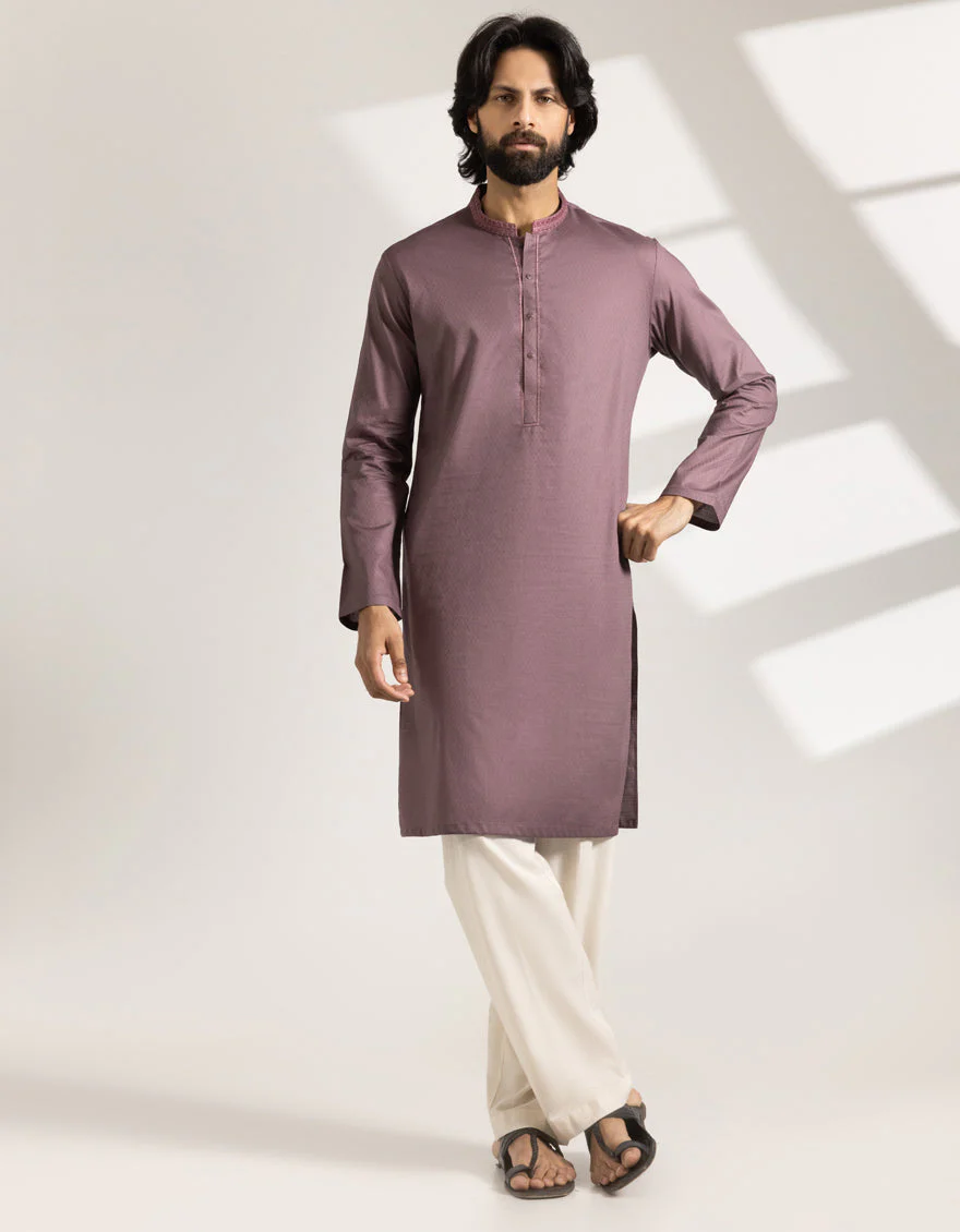 MAUVE COTTON KURTA | JJK-A-33407/S25/JJ9831-SF