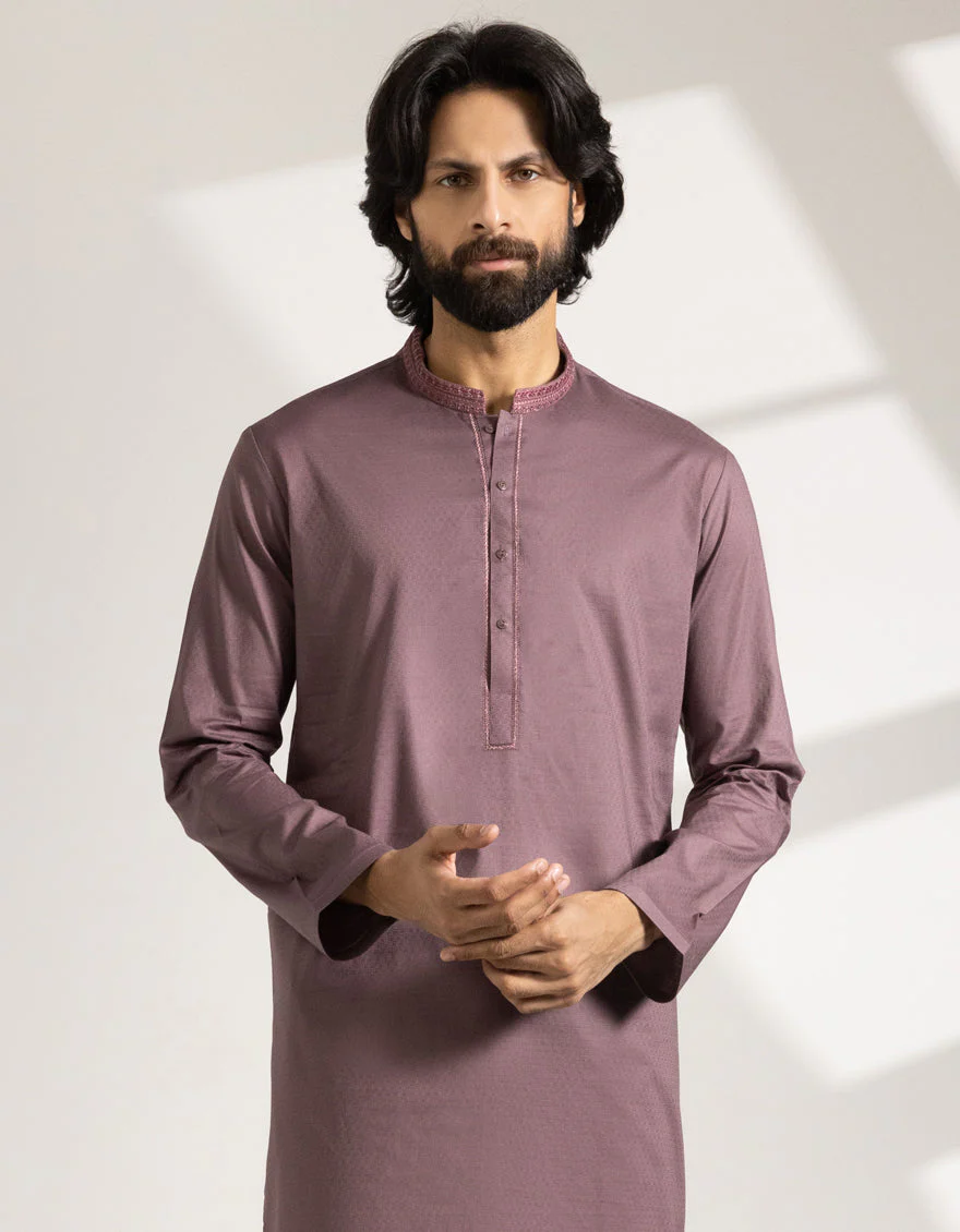 MAUVE COTTON KURTA | JJK-A-33407/S25/JJ9831-SF - Image 2