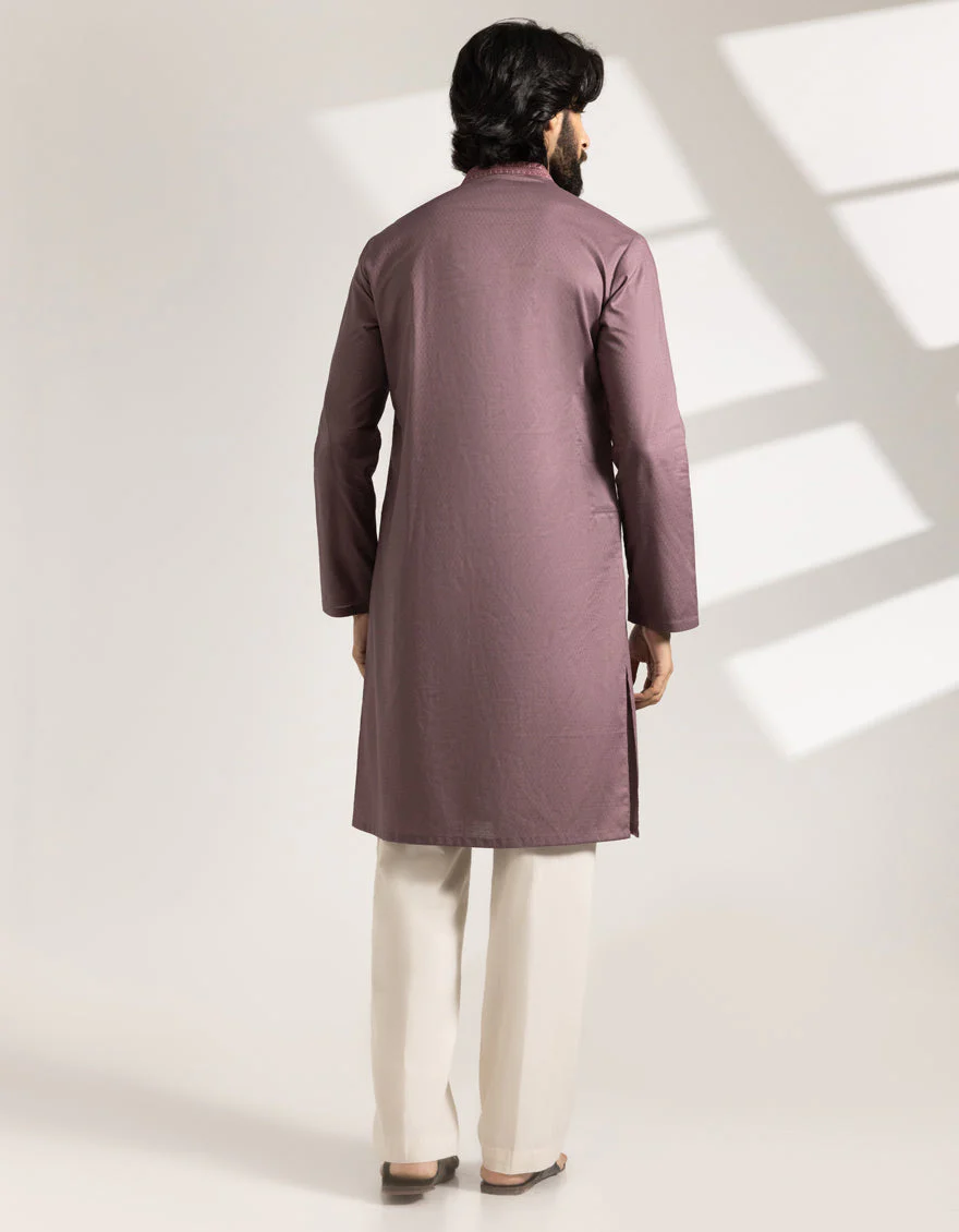 MAUVE COTTON KURTA | JJK-A-33407/S25/JJ9831-SF - Image 3