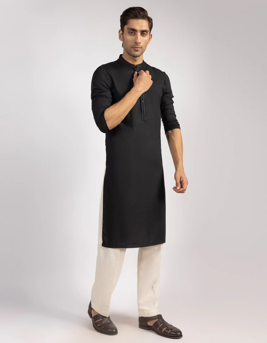 BLACK KURTA | JJK-A-33551/S25/JJ9948-SF - Image 3