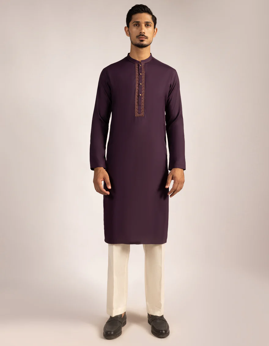 DEEP PURPLE KURTA | JJK-A-33594/S25/JJ1014-SF