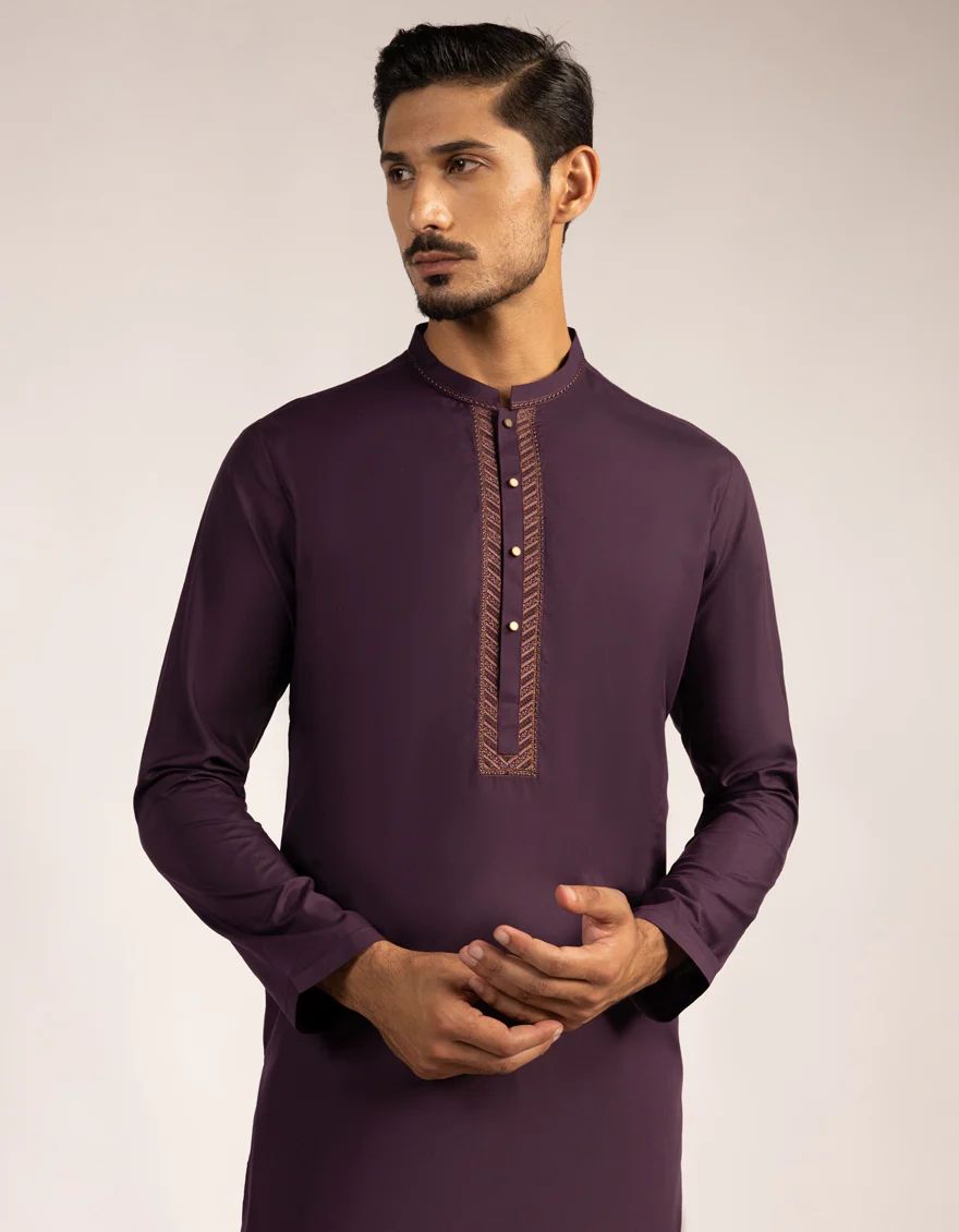 DEEP PURPLE KURTA | JJK-A-33594/S25/JJ1014-SF - Image 2