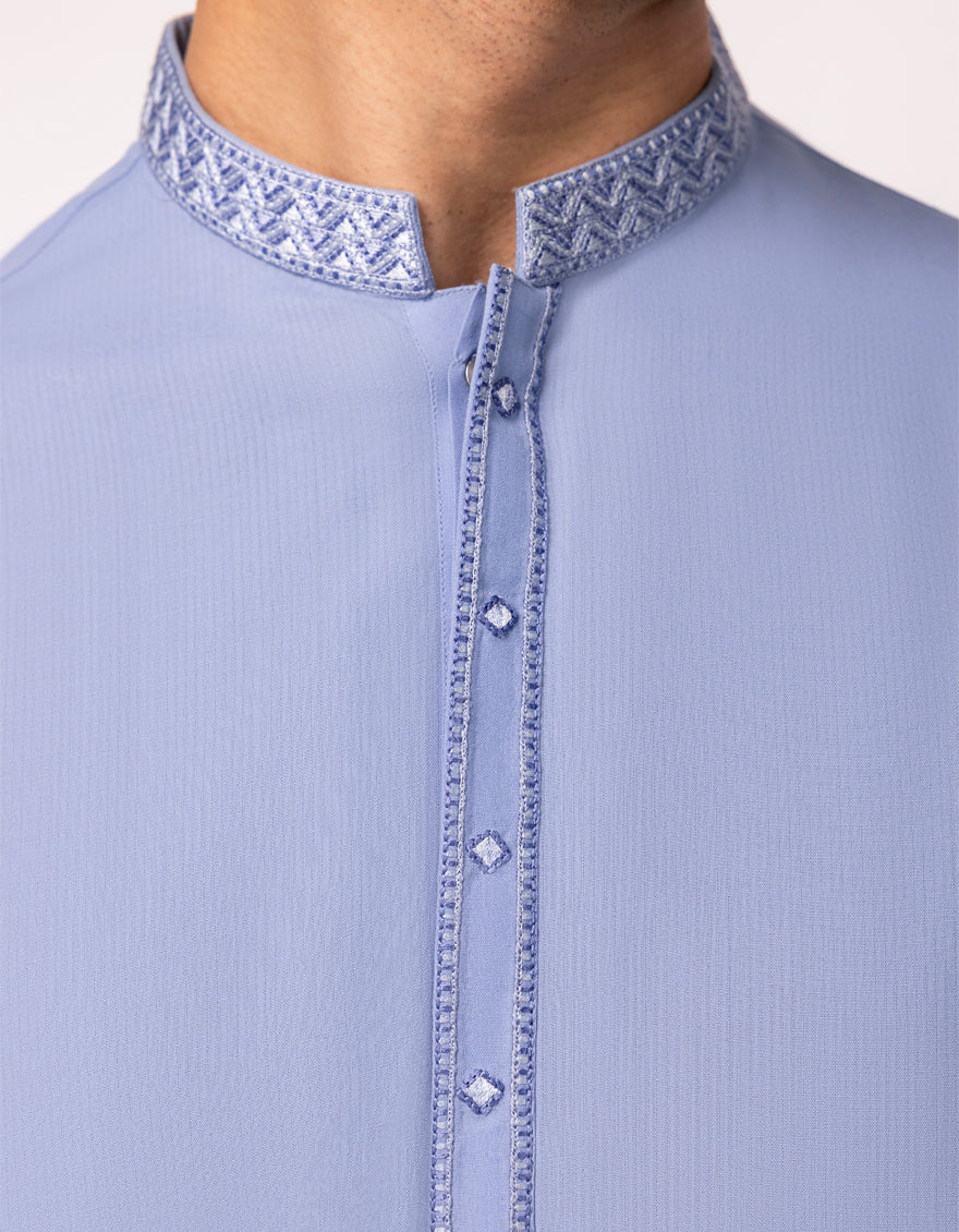 PERIWINKLE POLYESTER KURTA | JJK-A-33690/S25/JJ9944-SF - Image 3