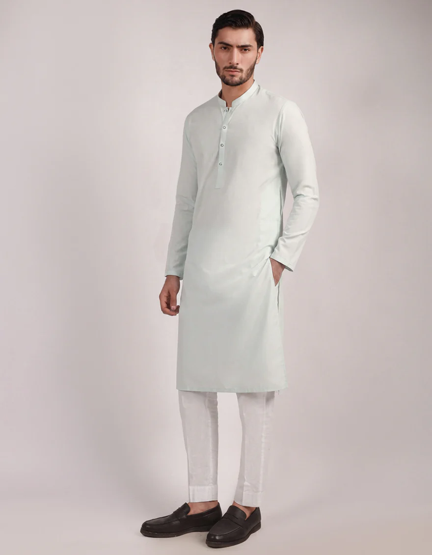 AQUA GREEN BLENDED KURTA | JJK-A-33714/S25/JJ9940-PN