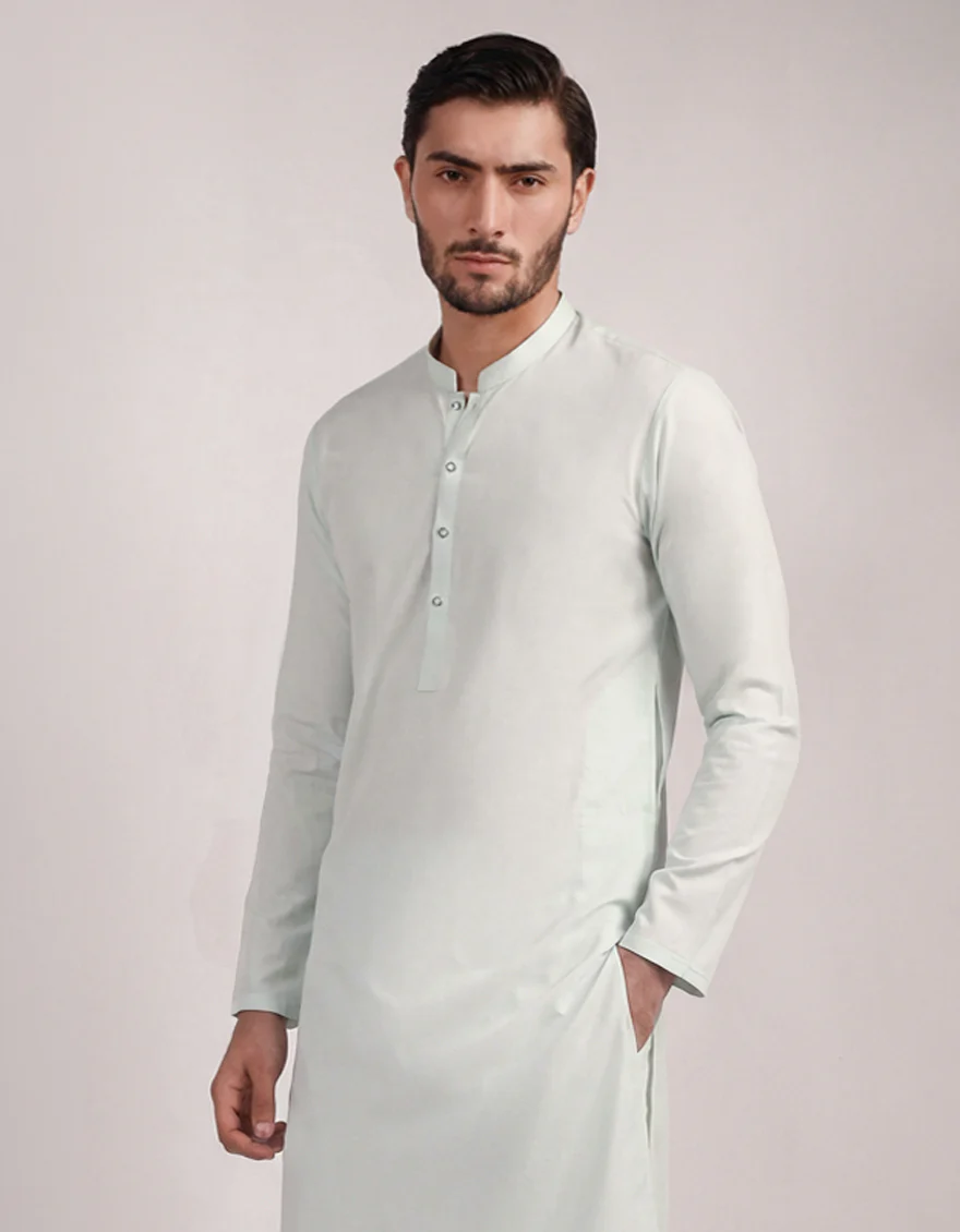 AQUA GREEN BLENDED KURTA | JJK-A-33714/S25/JJ9940-PN - Image 2