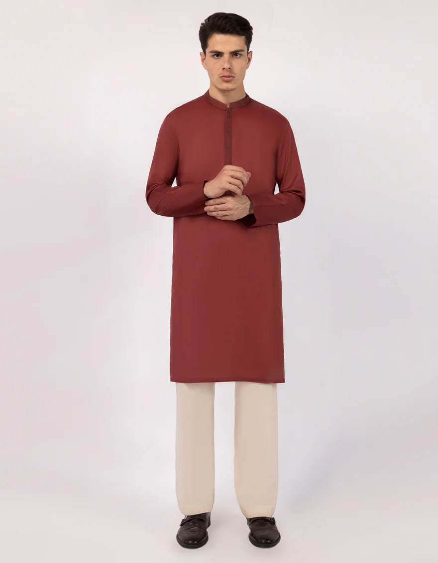 MAROON COTTON KURTA | JJK-A-33718/S25/JJ8714-SF