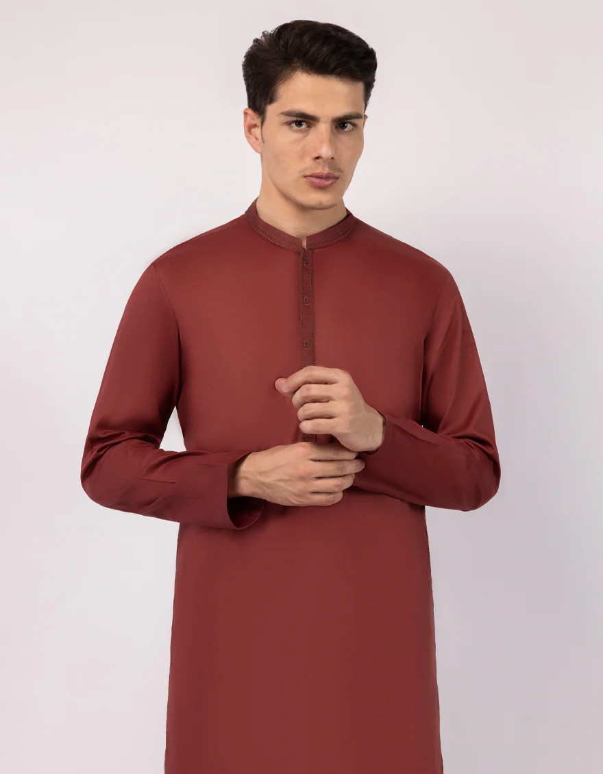 MAROON COTTON KURTA | JJK-A-33718/S25/JJ8714-SF - Image 2