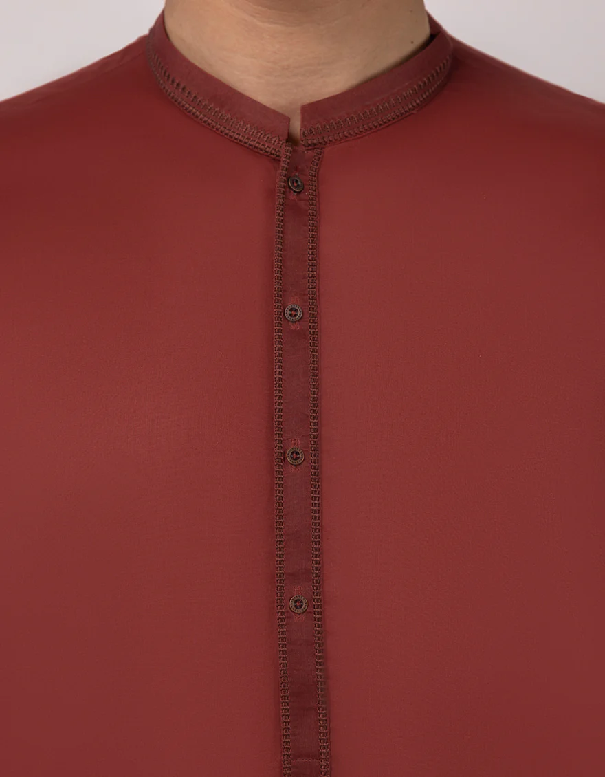 MAROON COTTON KURTA | JJK-A-33718/S25/JJ8714-SF - Image 3