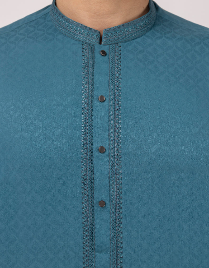 SEA GREEN BLENDED KURTA | JJK-A-33822/S26/JJ10638-SF - Image 3