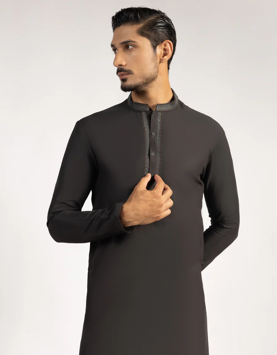 CHARCOAL KURTA | JJK-A-39510/S25/JJ9584-SF - Image 2