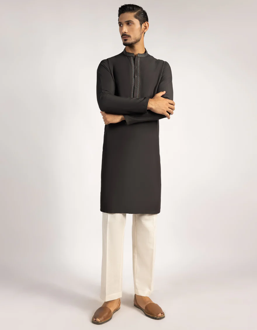 CHARCOAL KURTA | JJK-A-39510/S25/JJ9584-SF - Image 3