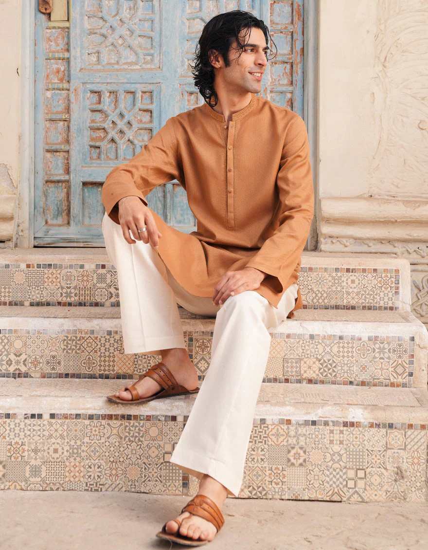 GOLDEN COTTON KURTA | JJK-A-46664/S25/JJ9221-SF - Image 4
