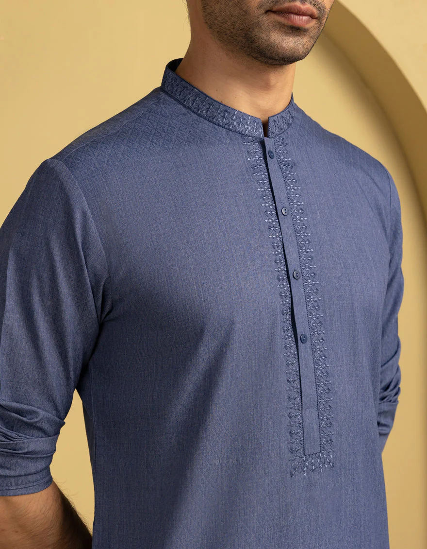 BLUE BLENDED KURTA | JJK-A-46713/S25/JJ9847-SF - Image 3