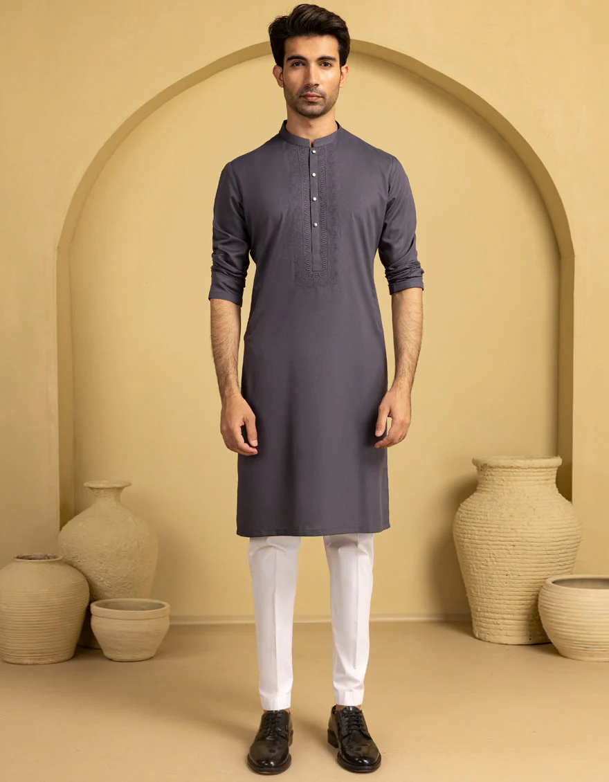 GREY BLENDED KURTA | JJK-A-47432/S25/JJ9846-SF