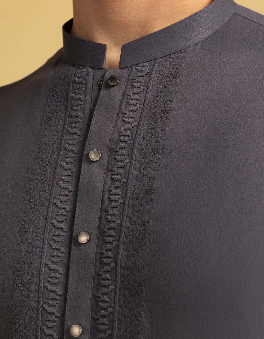 GREY BLENDED KURTA | JJK-A-47432/S25/JJ9846-SF - Image 4