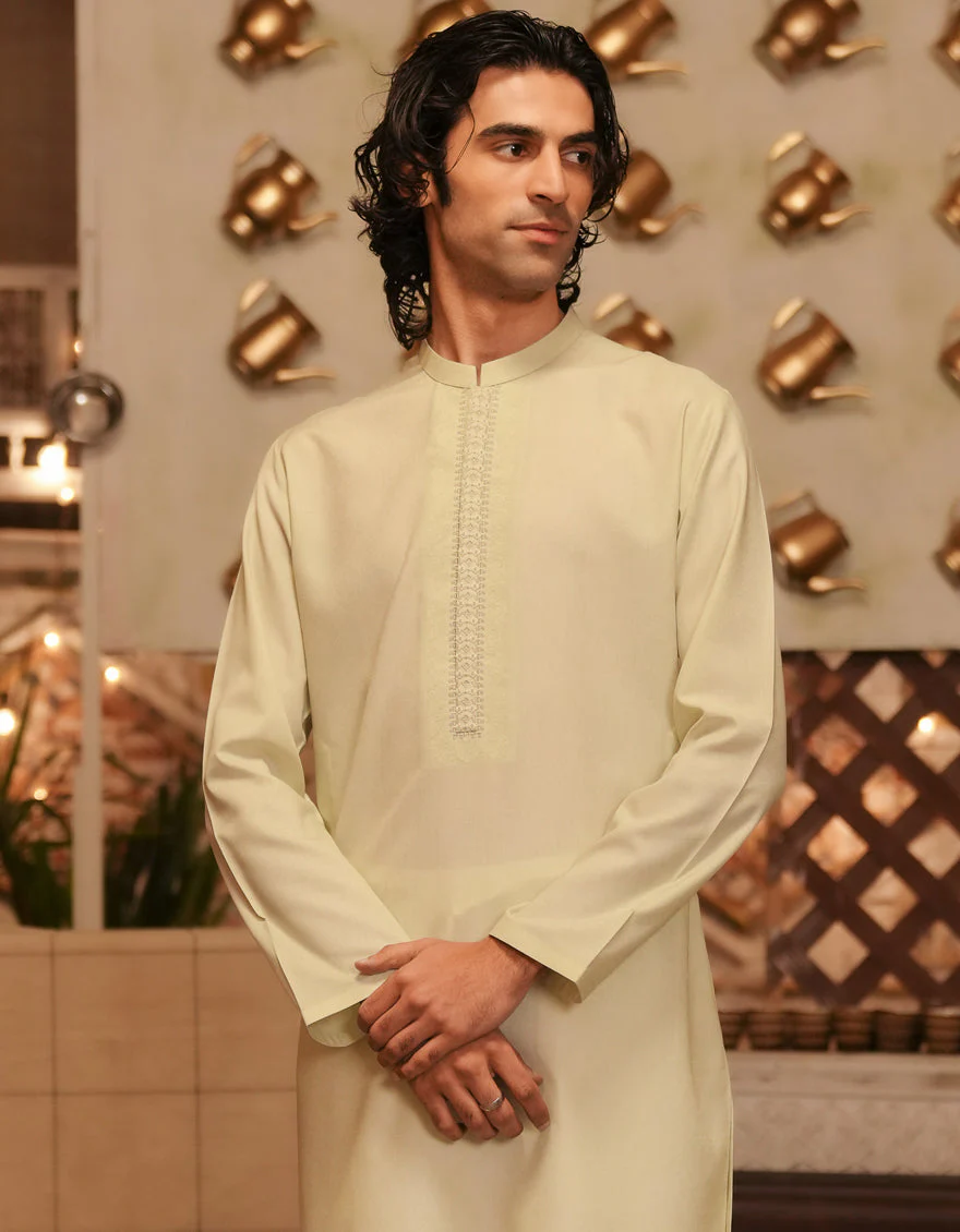 LIGHT GREEN BLENDED KURTA | JJK-A-47433/S25/JJ9846-SF - Image 4